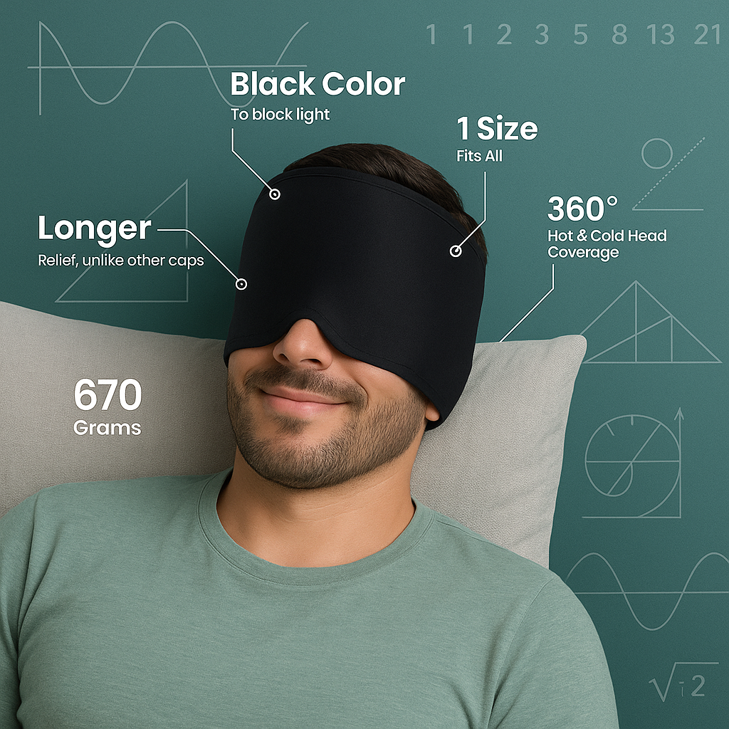 Ultimate 360° Migraine & Sinus Relief Cap – Premium Comfort & Instant Hot/Cold Therapy for Headache & Eye Pain Relief